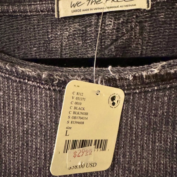 NWT Free People Gray/Purplish T-Shirt Large Fits Like a Small - Picture 2 of 4